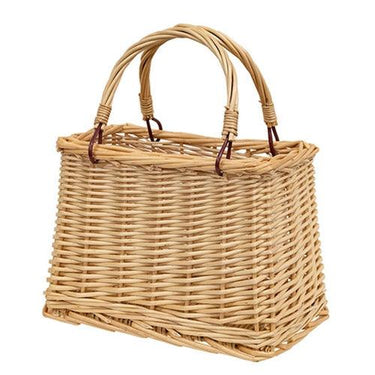 Natural Willow Tapered Basket w Handles - The Fox Decor